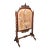 Antique Embroidered Fire Screen, English, Walnut, Needlepoint, Early Victorian For Sale