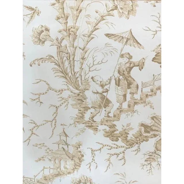 1990s Scalamandre Silk "Pillement" Chinoiserie Toile Silk Fabric For Sale - Image 5 of 5