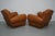 French Cognac Moustache Back Leather Club Chairs, 1950s, Set of 2 For Sale - Image 18 of 18