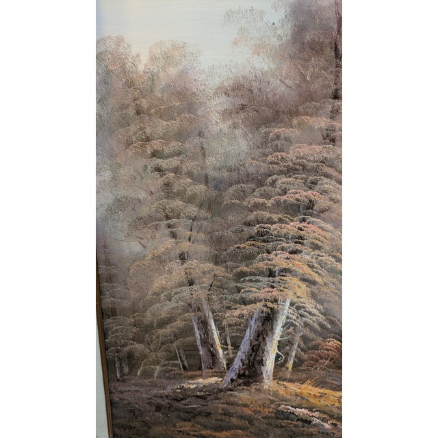 Large H Wilson Painting "Mountain Sunset Over Lake" For Sale - Image 4 of 12