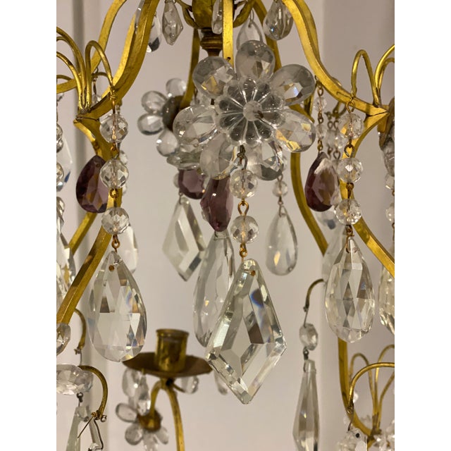 Baguès 1930s French Bagues Crystal Chandelier For Sale - Image 4 of 11