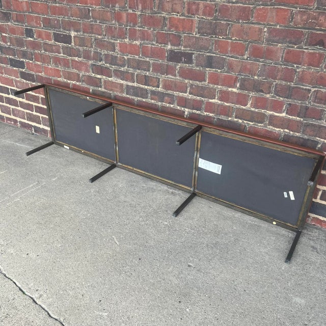 Helikon Leather Brass Long Bench For Sale - Image 12 of 13