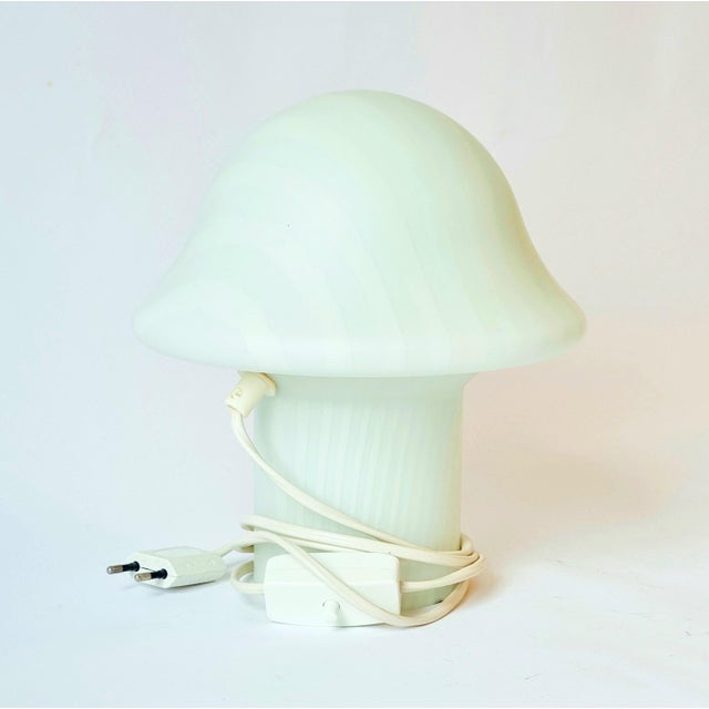 Peill & Putzler Pair of Mid Century Striped Mushroom Table/Bedside Lamps From Peill & Putzler, Germany, 1970s For Sale - Image 4 of 8