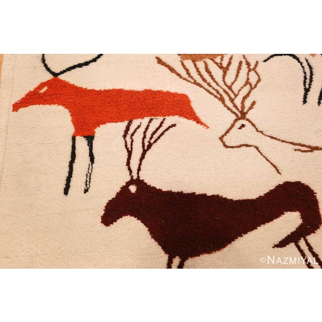 Art Deco Nazmiyal Collection Animal Pattern Vintage Art Deco Olga Fisch Ecuadorian Rug For Sale - Image 3 of 6