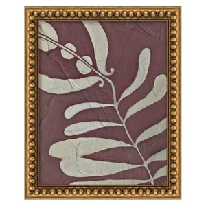 Original Boho Textured Leaf Painting – Oil on Clay Board – By Tatiana Duperault