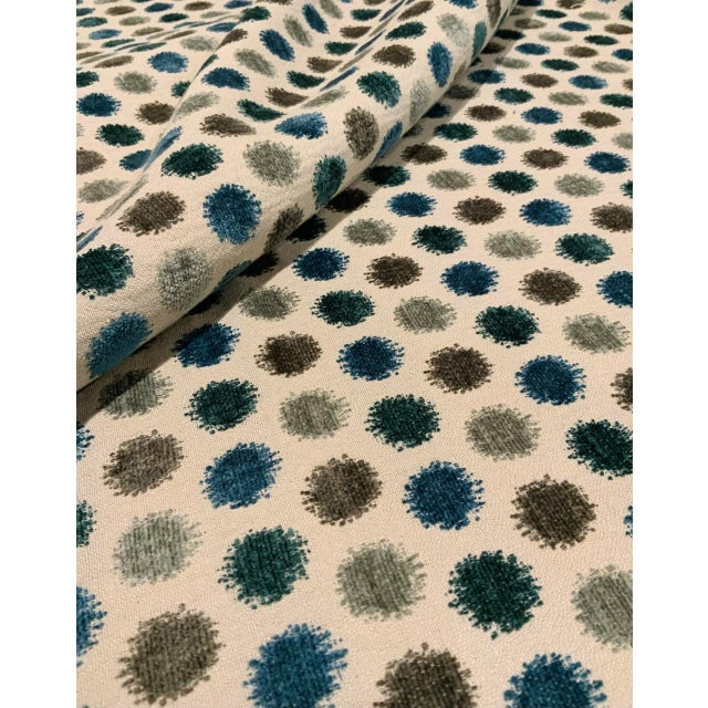 Modern Kravet Design: 35705-1635 Modern Blue Cut Dot Chenille Designer Fabric - 18.5 Yards For Sale - Image 3 of 4