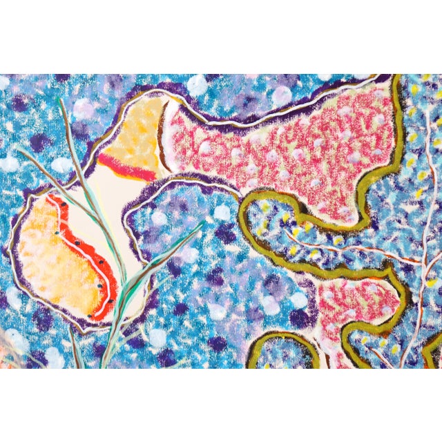 Blue 2025, Large Coastal Triptych, Coral Forest, Organic Forms, Illustration Style Gouache Crayon on Watercolor Paper by Romina Milano For Sale - Image 8 of 11