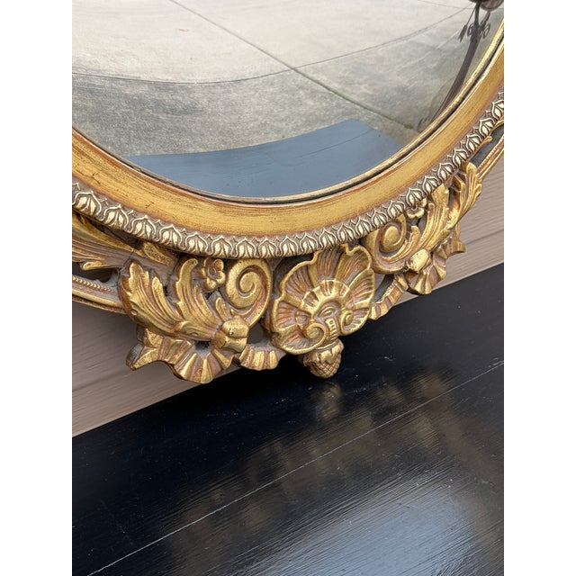 Gold Mid-20th Century Robert Adam Style Giltwood Convex Wall Mirror For Sale - Image 8 of 13