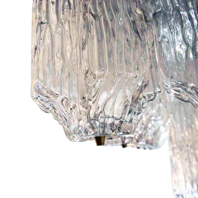 Large Vintage Ceiling Light with 32 Textured Glass Elements by J. T. Kalmar for Stölzle, 1970s For Sale - Image 9 of 11