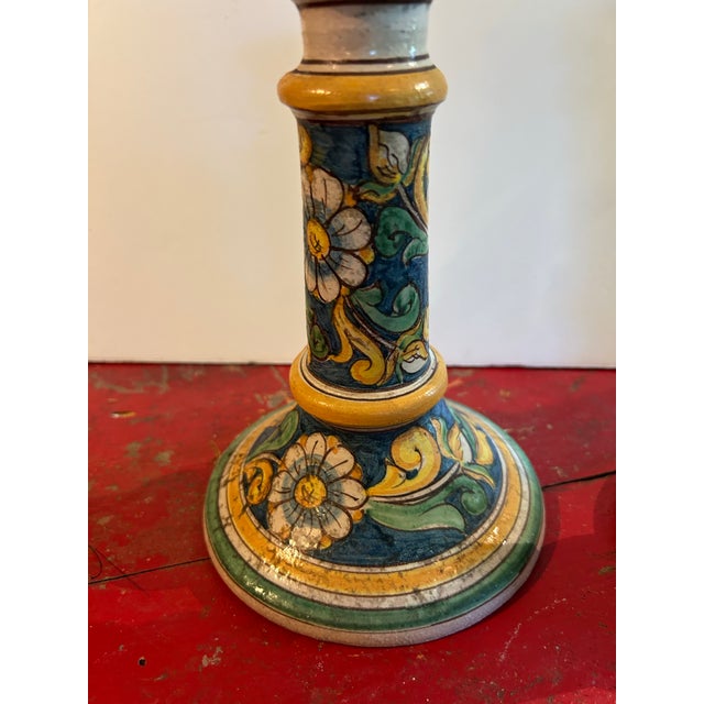 Vintage Italian Art Pottery Candle Holders For Sale - Image 4 of 6