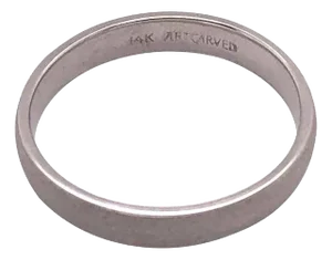 14 Karat White Gold Wedding Band Ring