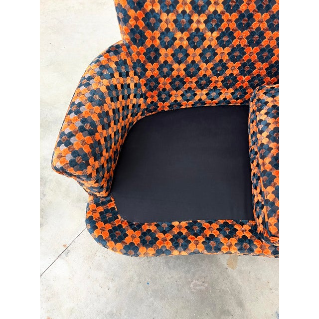 Vintage Velvet Sofa with Scale Pattern, 1970s For Sale - Image 15 of 17