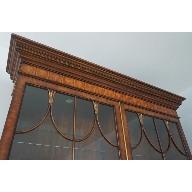 Wood Theodore Alexander Inlaid Mahogany Large China Cabinet For Sale - Image 7 of 18