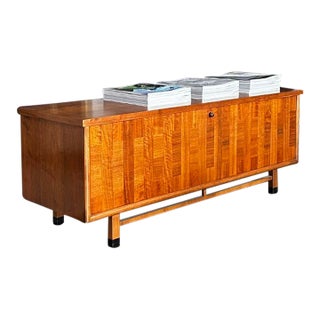 1950s Mid Century Walnut and Cedar Lane Sweetheart Chest W Lane Replacement Lock For Sale