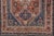 Antique Persian Shiraz Rug Tri-Medallion Geometrics in Rusty Orange and Blue** For Sale - Image 4 of 14
