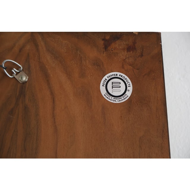 Brass Peter Pepper Products Brutalist Torch-Cut Brass Wall Sculpture on Walnut Panel For Sale - Image 8 of 10