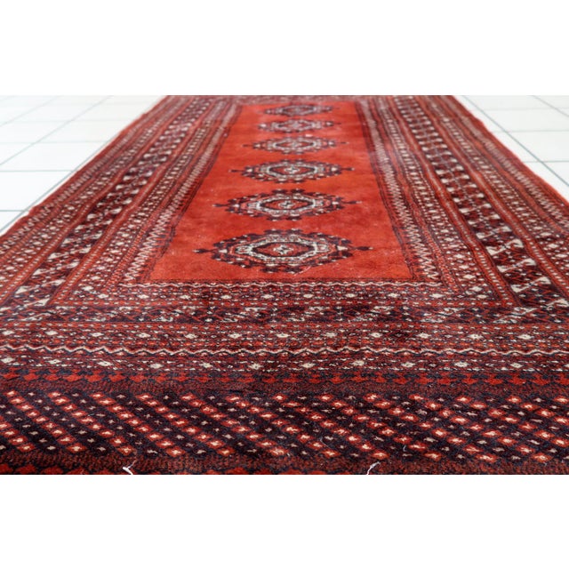 Mid-Century Modern 1950s, Handmade Vintage Uzbek Bukhara Rug 3' X 5.1' For Sale - Image 3 of 13