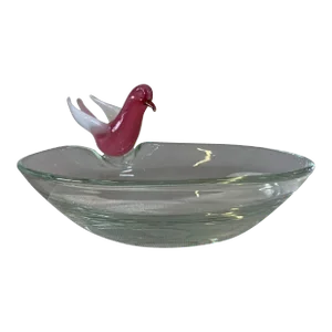 Vintage Barbini Murano Glass Bird Bath Bowl