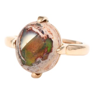 14KY Mexican Fire Opal(4.60) Ring, size 6.5 For Sale