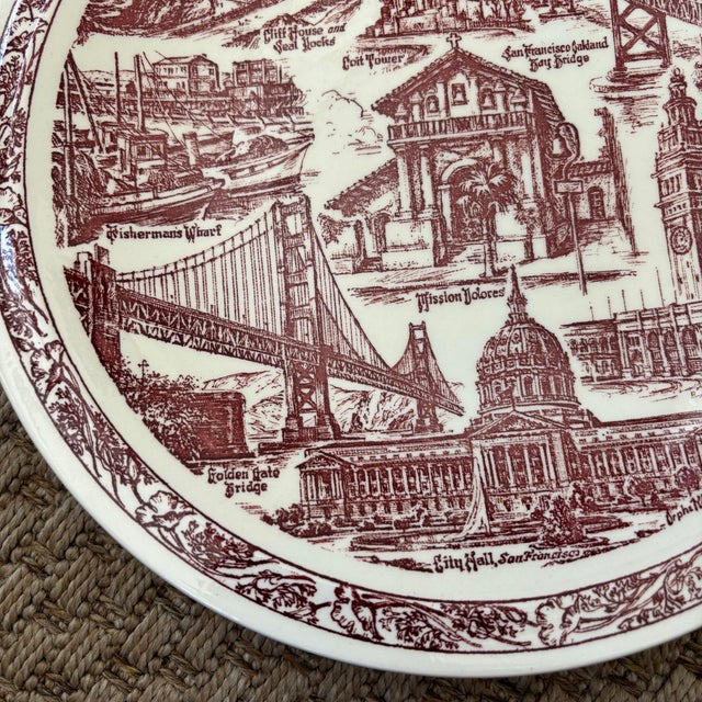 Vernon Kilns Late 20th Century San Francisco Vernon Kiln Plate For Sale - Image 4 of 6
