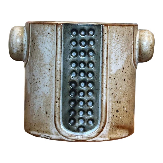 1970s Gray Pottery Planter For Sale