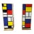 Pair of low decorative columns, entirely handmade, in brass and multicolored Murano Murano glass. CAD dimensions (LXPXH)...
