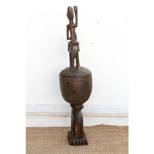 57" Tall Antique Dogon Equestrian Vessel Statue For Sale - Image 9 of 12