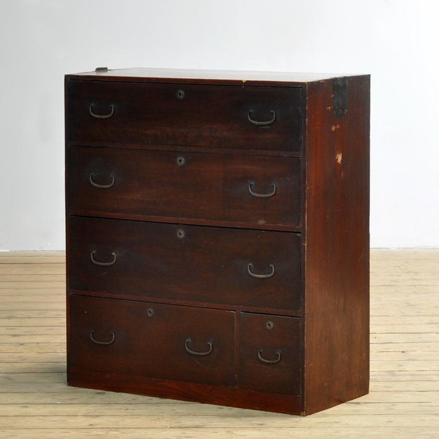 Antique Japanese Tansu Chest of Drawers, 1890 For Sale - Image 3 of 12