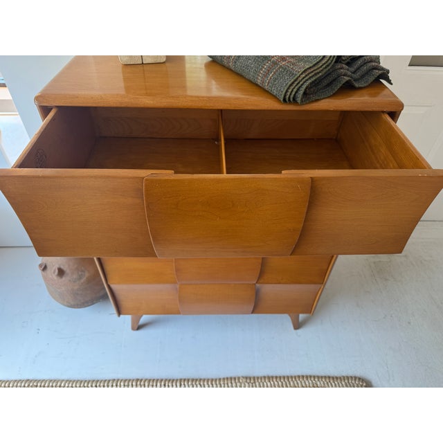 Vintage, Mid-Century Maple Heywood WakeField Tallboy Dresser For Sale - Image 12 of 18