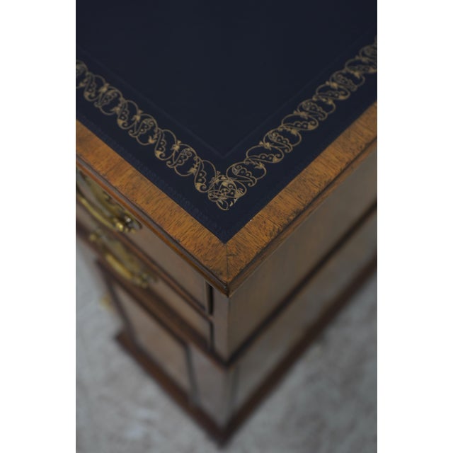 Wood Kittinger Leather Top Small English Style Mahogany Desk For Sale - Image 7 of 18