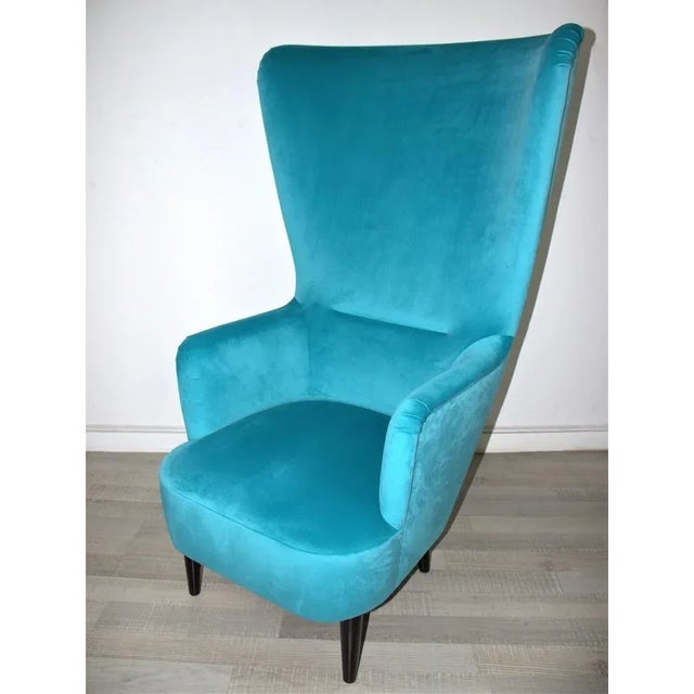 Tom Dixon Velvet Lounge Chair in the style of Tom Dixon For Sale - Image 4 of 5