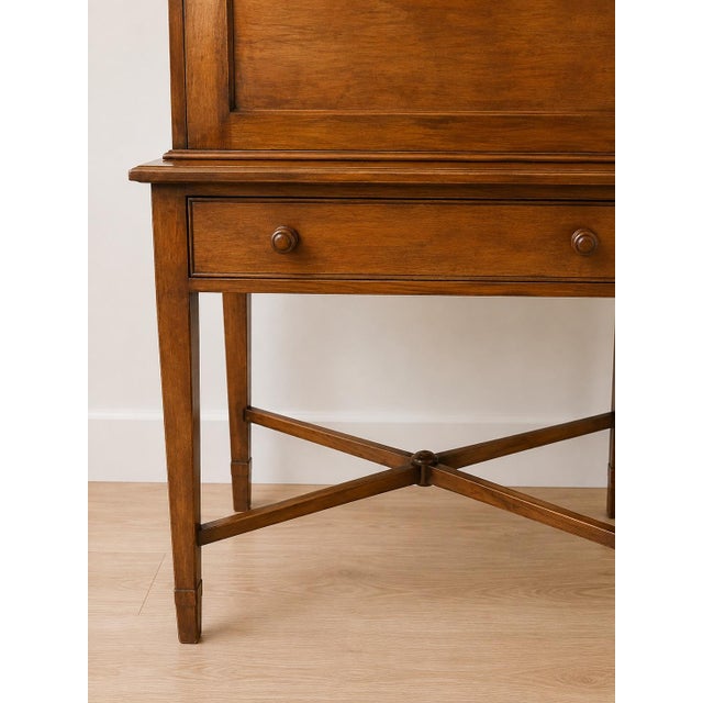Traditional 19th Century Burl Wood Fall-Front Writing Desk For Sale - Image 3 of 5