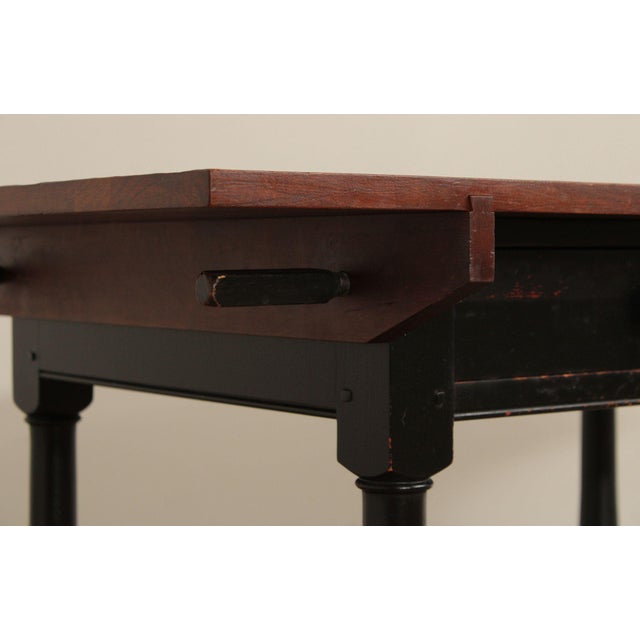 Farmhouse Style Cherry Top Painted Base Dining or Breakfast Table For Sale - Image 11 of 18