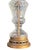Vintage Tall Neoclassical Brass & Hand-Cut Lead Crystal Column Table Lamp For Sale - Image 4 of 8