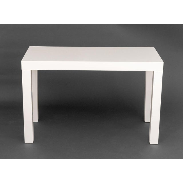 Wood Modern White Lacquered Parson's Desk For Sale - Image 7 of 7