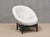 Wood Oval White Leather Armchairs by Emiel Veranneman for de Sede, Switzerland, 1992, Set of 2 For Sale - Image 7 of 16