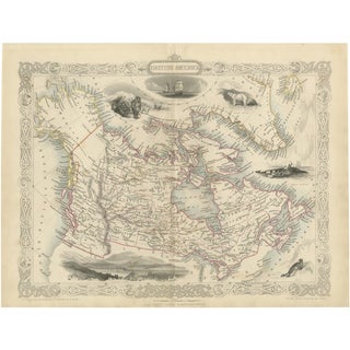 Map of British America with Arctic and Pacific Vignettes, 1800s For Sale