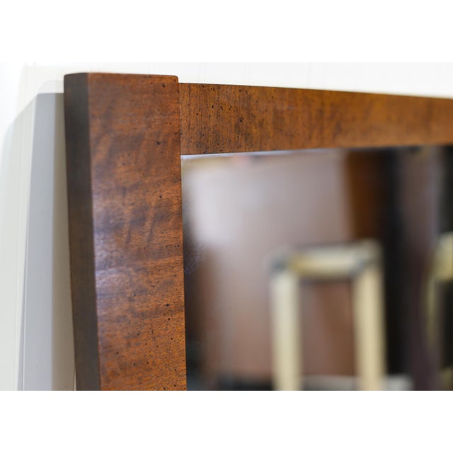 Mid Century Lane Brutalist Walnut Wall Mirror For Sale In Chicago - Image 6 of 10