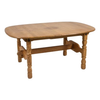 1970s Vintage Danish Oval Oak Dining Table in the Manner of Henning Kjærnulf For Sale