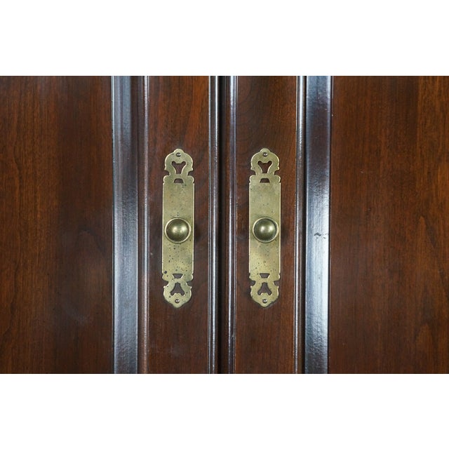 1990s Ethan Allen Georgian Court Cherry Clothing Armoire Linen Press 11-5265 For Sale - Image 17 of 18