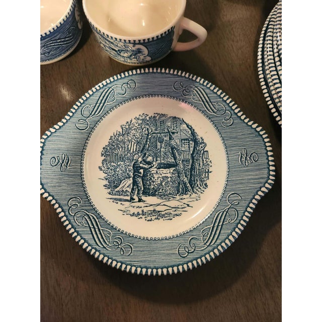 American Vintage Royal China Currier & Ives Blue Dinnerware & Glassware Set - 67 Pieces For Sale - Image 3 of 11