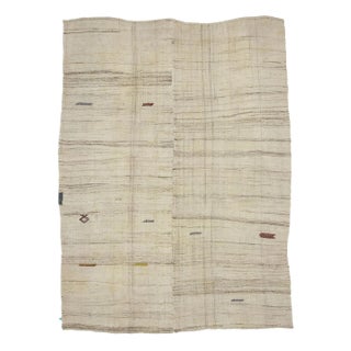 1960s Vintage Handwoven Modern Kilim Rug- 6′10″ × 8′4″ For Sale