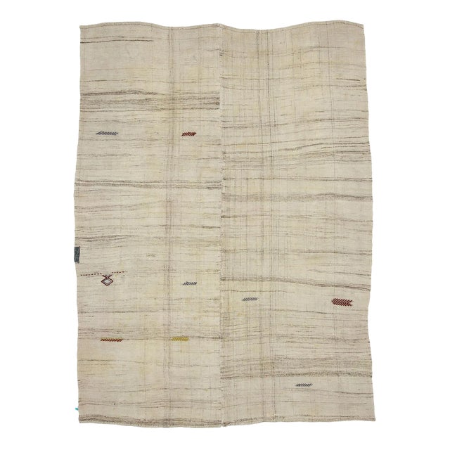 1960s Vintage Handwoven Modern Kilim Rug- 6′10″ × 8′4″ For Sale