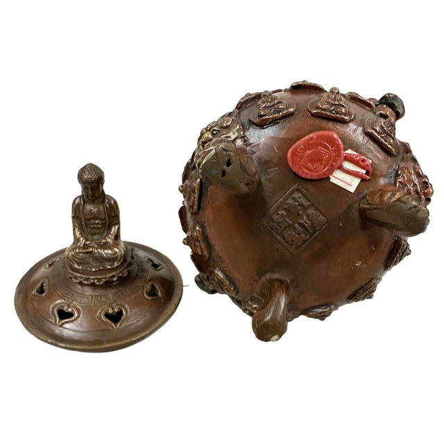 Mid-20th Century Tibetan Brass Tripod Incense Burner For Sale - Image 12 of 12