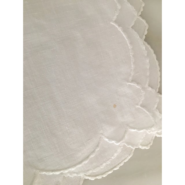 Vintage Embroidered and Monogramed Linen Placemats- Set of 8 For Sale - Image 4 of 13