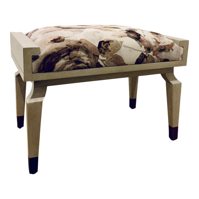 Currey & Co. Modern Rose Chenille Fossil Bench For Sale
