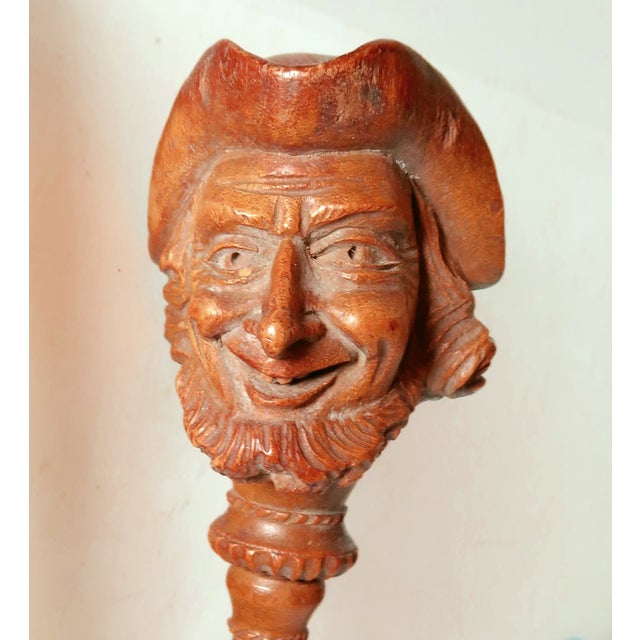 19th Century Very Well-Carved Wooden French Nutcracker - Military Man's Head in Tri-Corner Hat For Sale - Image 4 of 9