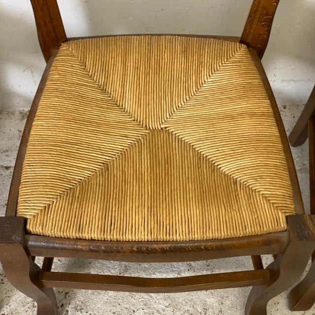 1950s Vintage Straw Chairs, 1950s, Set of 6 For Sale - Image 5 of 7