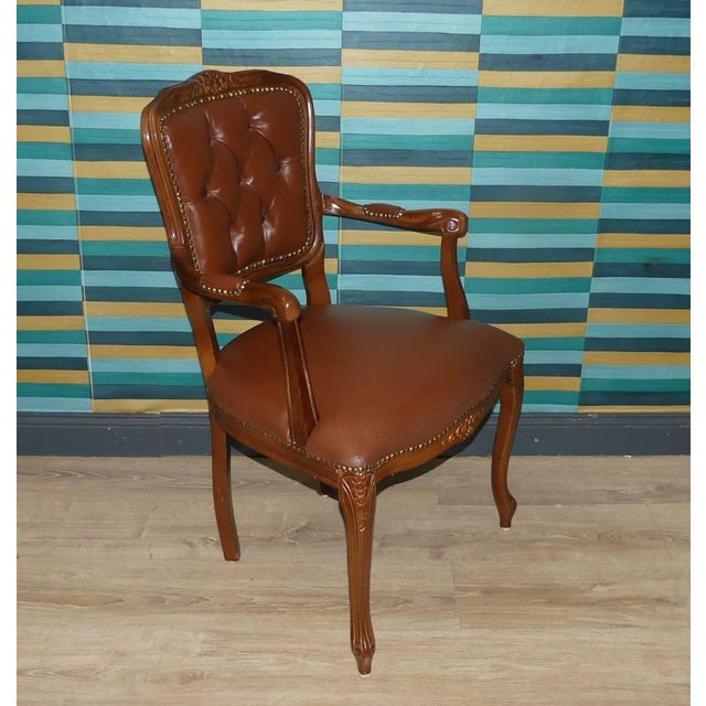 1970s Baroque Chippendale Chair in Skai and Faux Leather, 1960s For Sale - Image 5 of 9