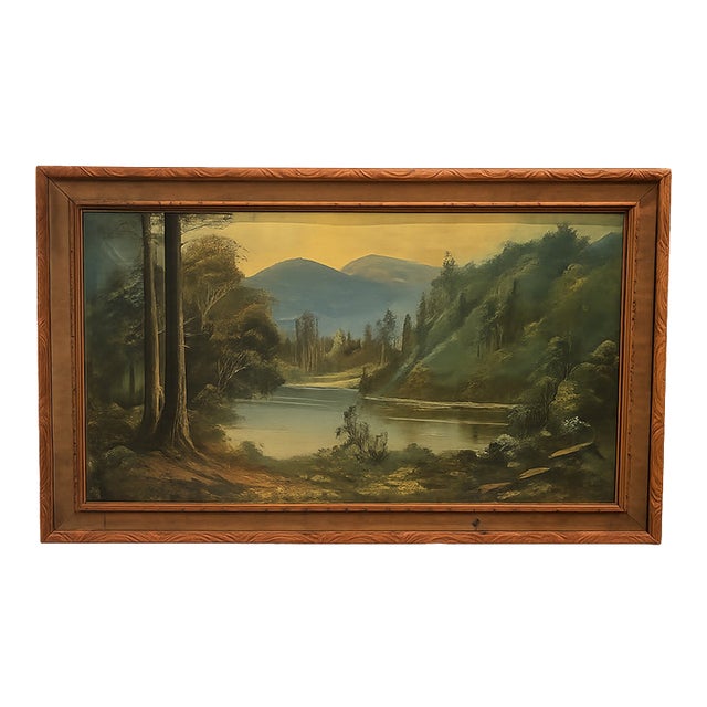 Antique 19th-Century Tonalist Landscape Painting in Original Frame, Circa 1880s For Sale